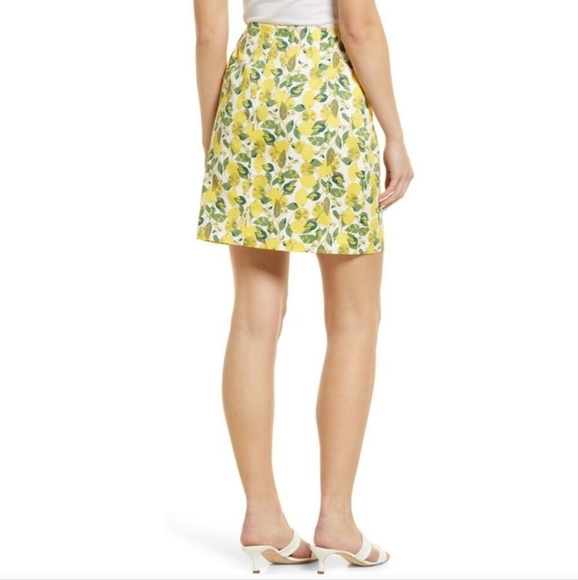 Boden  Yellow and Green Lemon Print A line Skirt Size 8R - Picture 3 of 10
